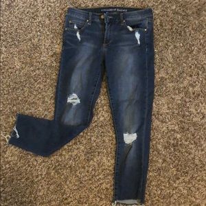 Dark wash ripped jeans